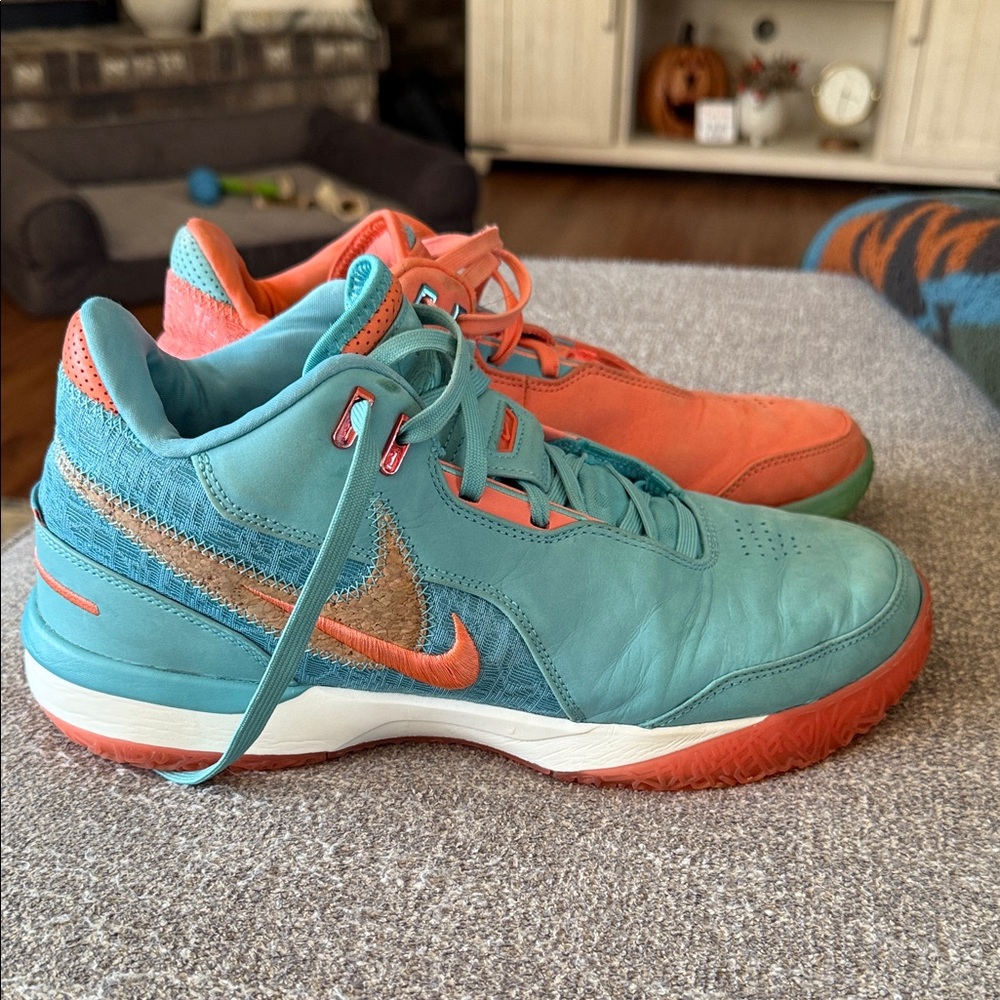 Nike Teal and Orange Athletic Shoes